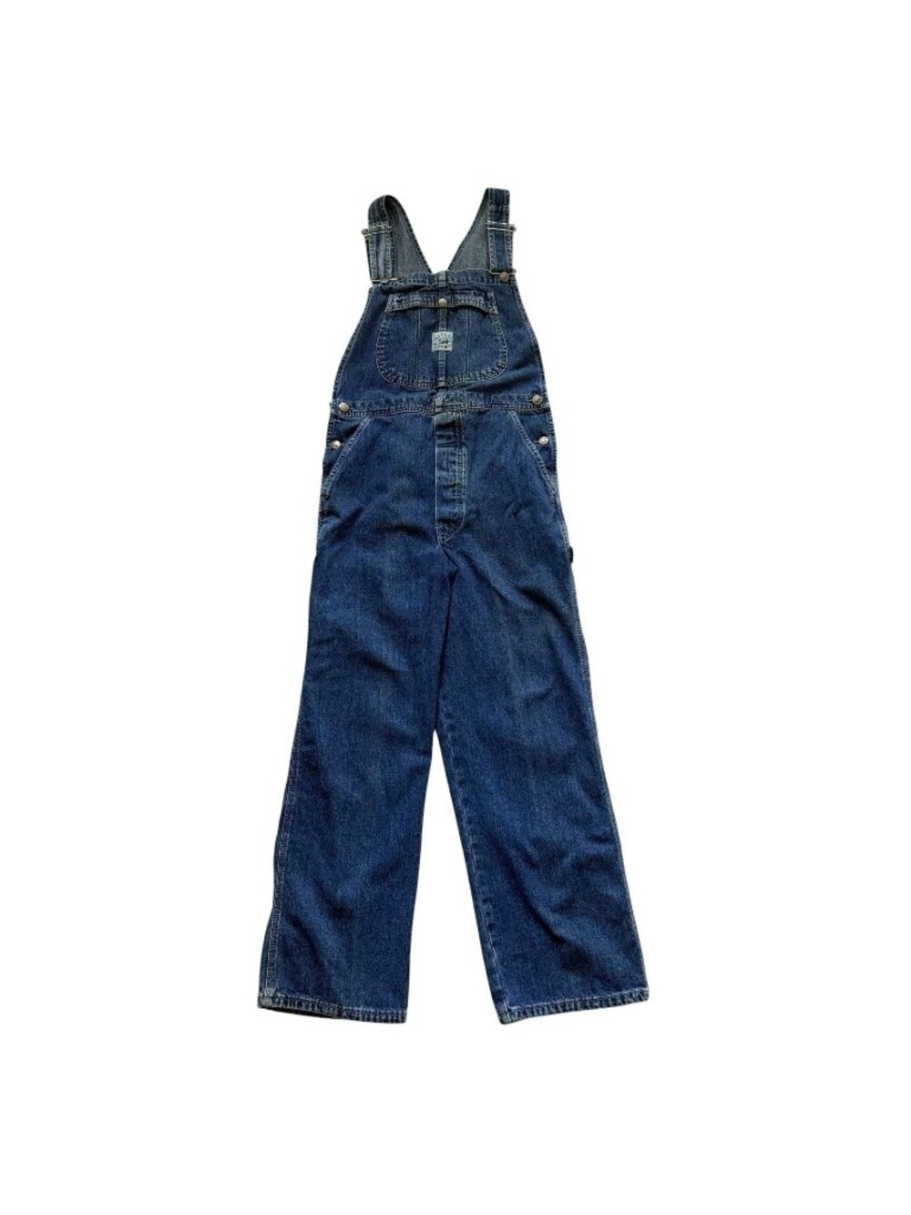 VTG Lee Riveted Dungarees Womens Size Medium Blue Denim Carpenter Overalls